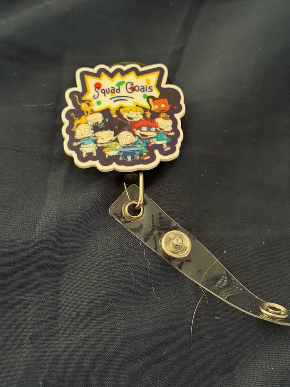Squad Goals Blue Cute Cartoon Badge Reel